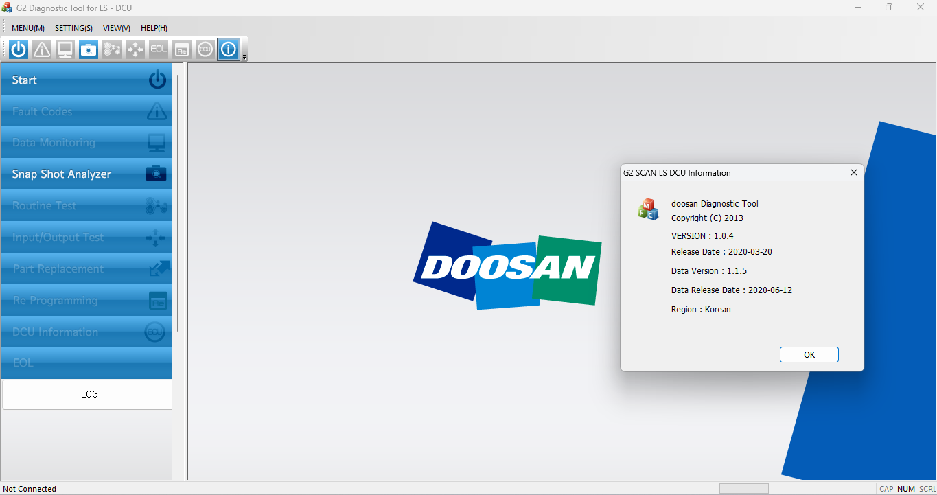 DOOSAN DIAGNOSTIC TOOL G2 SCAN LS DCU 1.0.4 [2020.03]