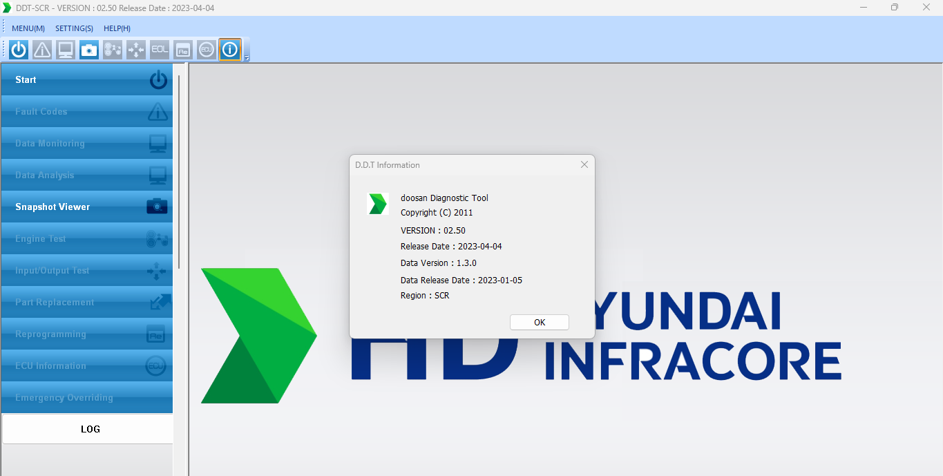 HYUNDAI INFRACORE DIAGNOSTIC TOOL SCR 2.5 [2023.04]