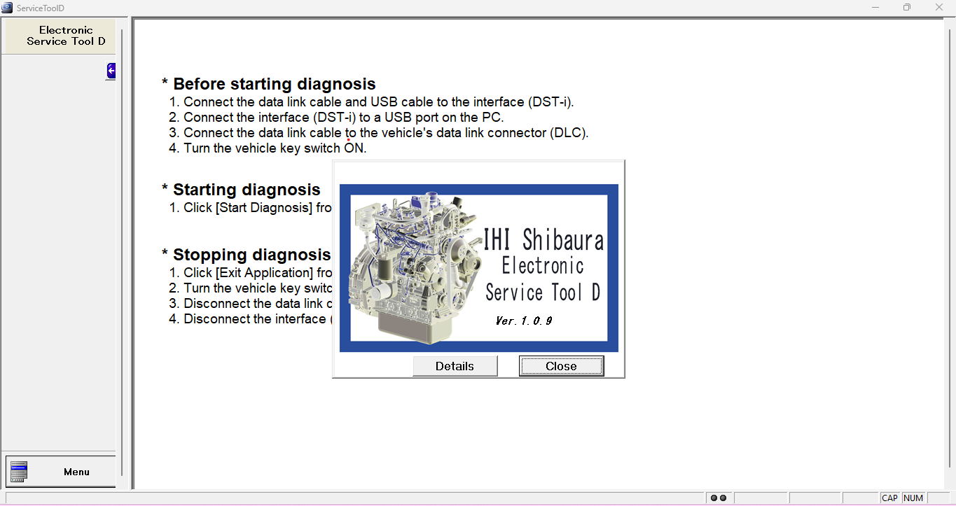 IHI SHIBAURA ELECTRONIC SERVICE TOOL D 1.0.9