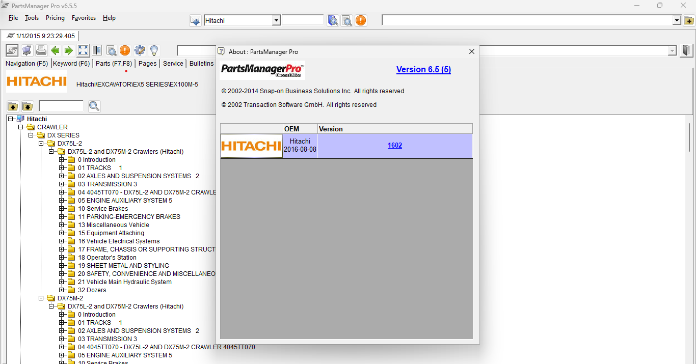 HITACHI PARTS MANAGER PRO 6.5.5 [2016.02]