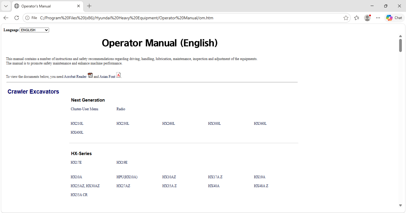 HYUNDAI HEAVY EQUIPMENT OPERATOR MANUAL [2026.09]