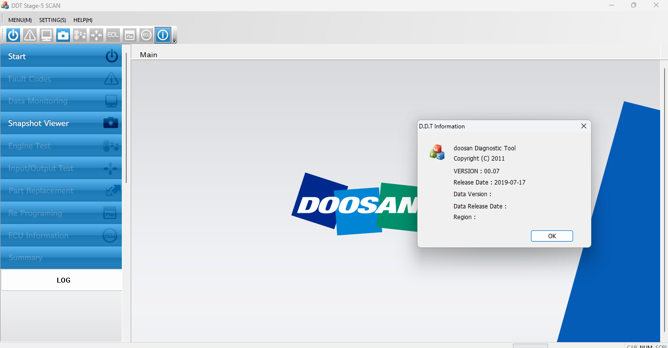 DOOSAN DIAGNOSTIC TOOL STAGE V SCAN 0.07 [2019.07]